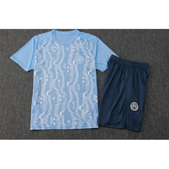 Chandal del Manchester City Manga Corta 2024-25 Azul - Pantalon Corto